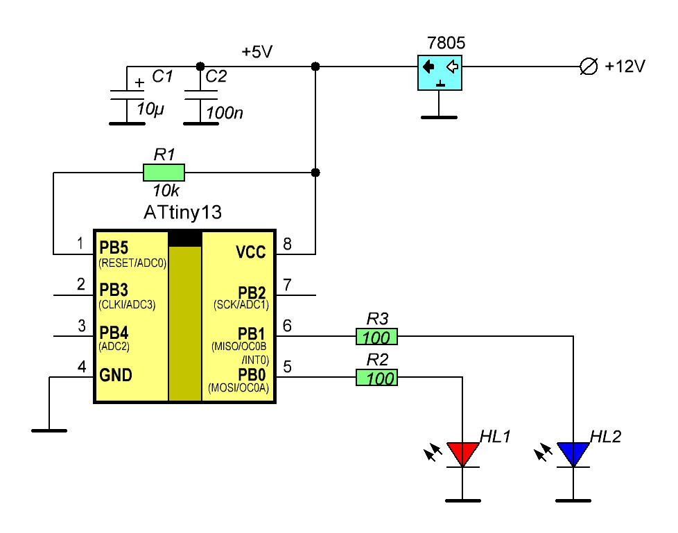 Схемы на attiny
